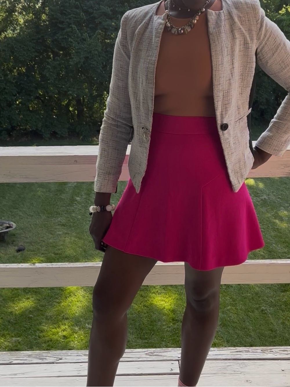 Express Hot Pink Circle Skirt